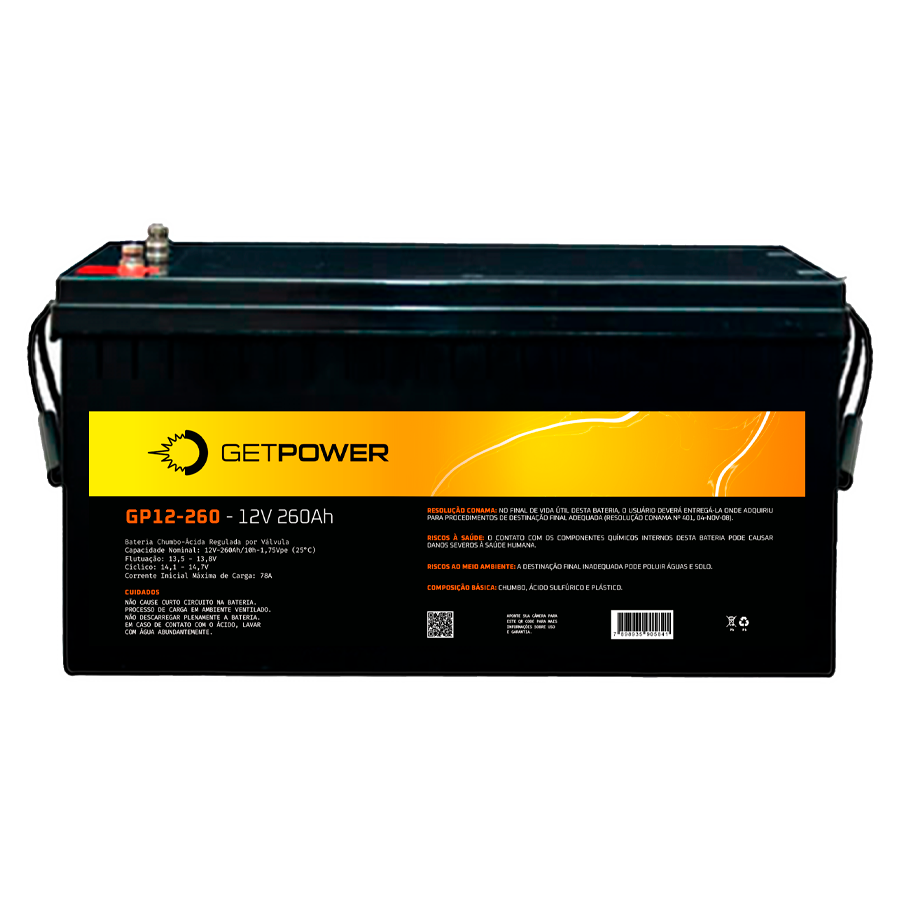 Bateria Getpower GP 12-260 — imagem disponibilizada na página de origem