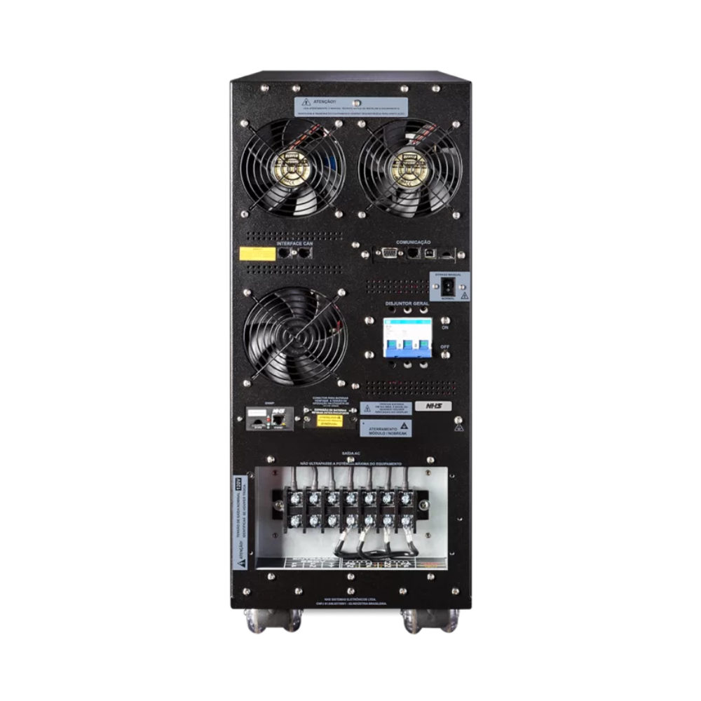 NHS Nobreak Expert OL (C 8000VA/16x9Ah/Isolador/Eth/Mono/S.220V) — Traseira