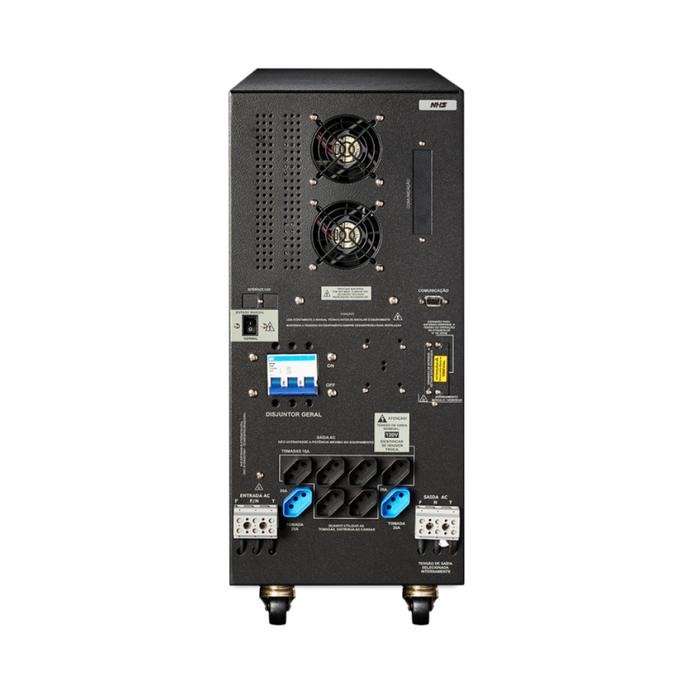 NHS Nobreak Laser OL (EX 6000VA/16b.9Ah/Monof.S.120V) — Traseira