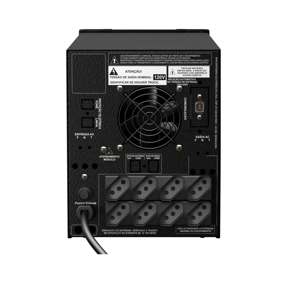 NHS Nobreak Premium Sen (GII 1000VA/4b.7Ah/Isolador) — Traseira