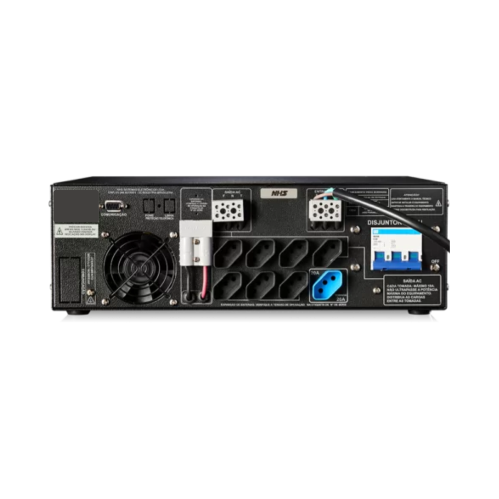 NHS Nobreak Premium Sen Rack (3000VA/8b.9Ah/Biv/FP=0,9) — Traseira
