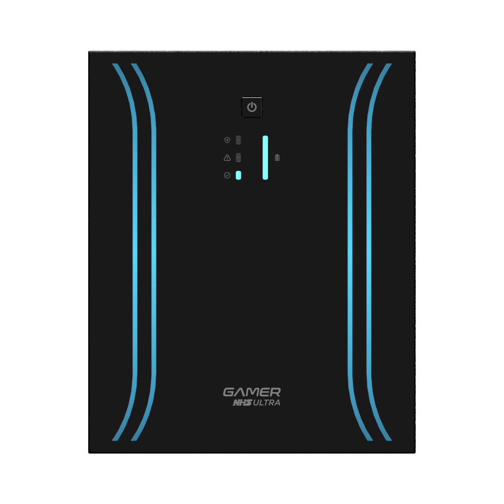 NHS Nobreak Gamer Ultra (Senoidal/Biv./2bat.17/18Ah/Prot.Eth/USB) — Vista frontal