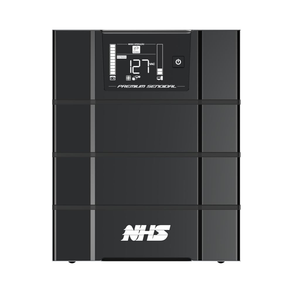 NHS Nobreak Premium Senoidal (GIII 1000VA/4b.7Ah/Isolador/ENG./USB) — Vista frontal