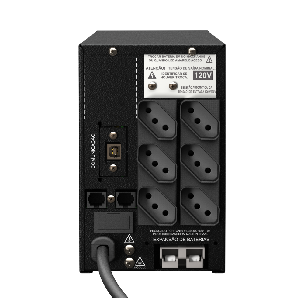 NHS Nobreak Gamer Power (Senoidal/Biv./2bat.9Ah/Prot.Eth/USB) — Traseira