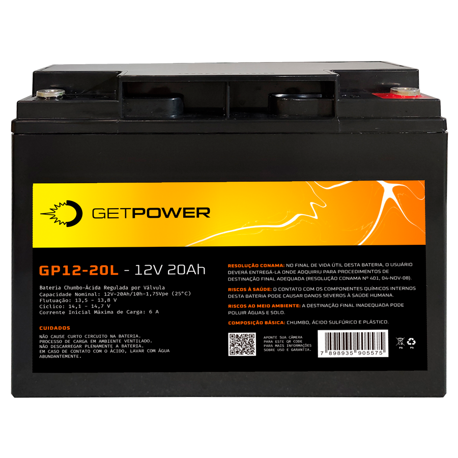 Bateria Getpower GP 12-20L — imagem disponibilizada na página de origem
