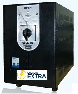 UPSAI EWA 5000 VA com transformador isolador, visto de frente e pela lateral direita