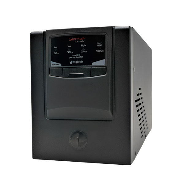 Linha Ragtech New Sense Laser — vista frontal e lateral do gabinete